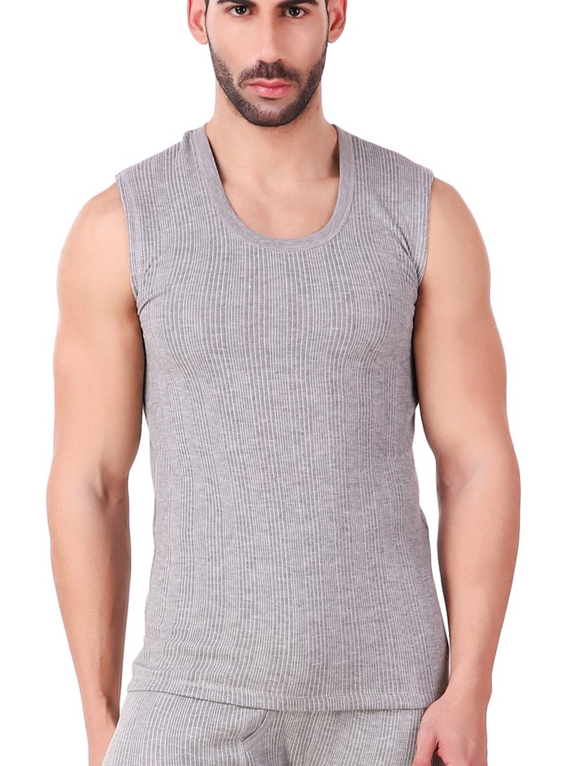 HAP Men's Quilted Light Grey Thermal Sleeveless Top/Mega Top - Image 1