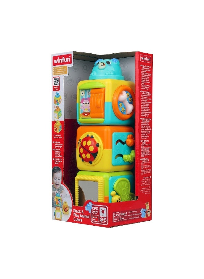 Winfun Stack & Play Animal Cubes Stacking Toy (92 x 94 x 252 cm) - Image 1