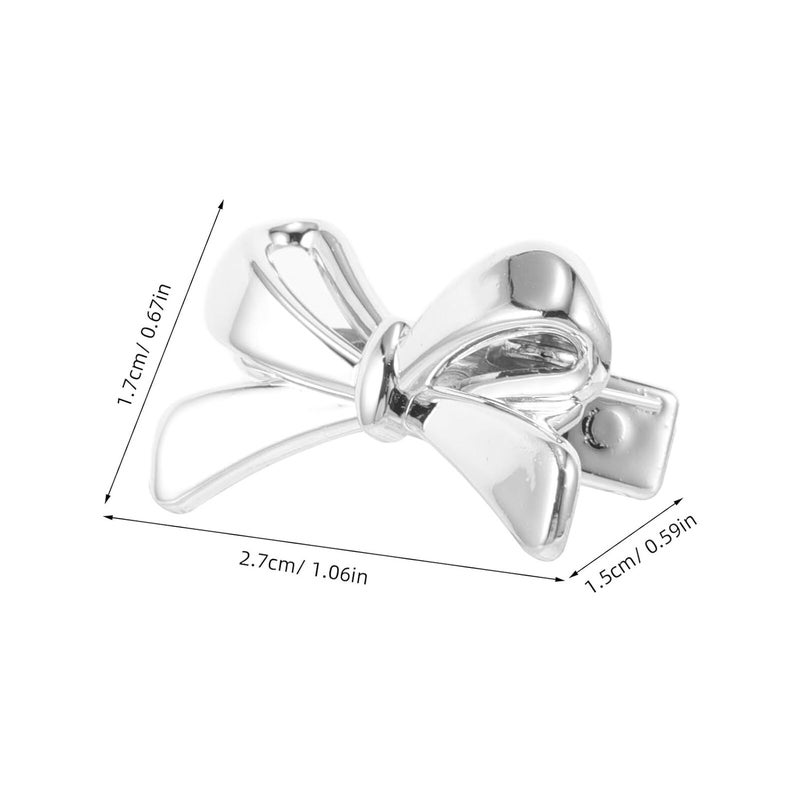 Generic 60pcs Silver Bow Hair Clips for Women Teen Mini Butterfly Hair Barrettes with Bowknot Design Decorative Pins for Wedding Birthday Party Accessories - Image 2