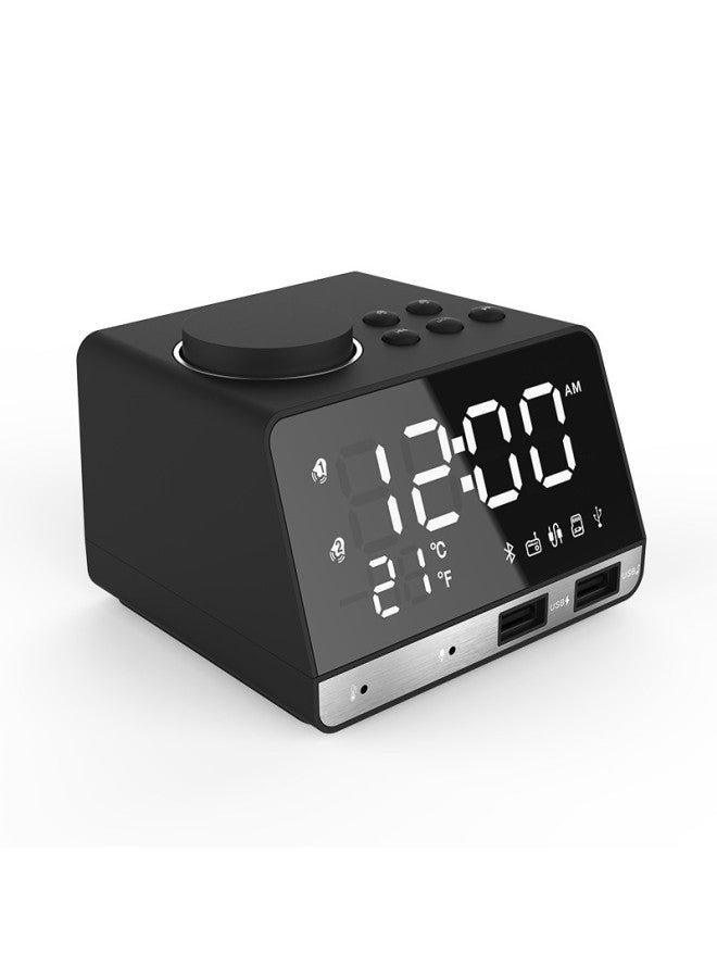 نيوترل K11 ساعة منبه لاسلكية جديدة، مكبر صوت بلوتوث، شحن USB للهاتف المحمول، مرآة LED، راديو ذكي، ستريو صغير - Image 1