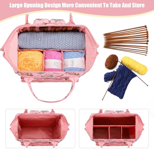 KOKNIT Crochet bagknitting bag Backpack and Tote Bag Large capacity Yarn Storage Travel Women Carrying Organizer Crochet Accessories Knitting Needles - Image 3