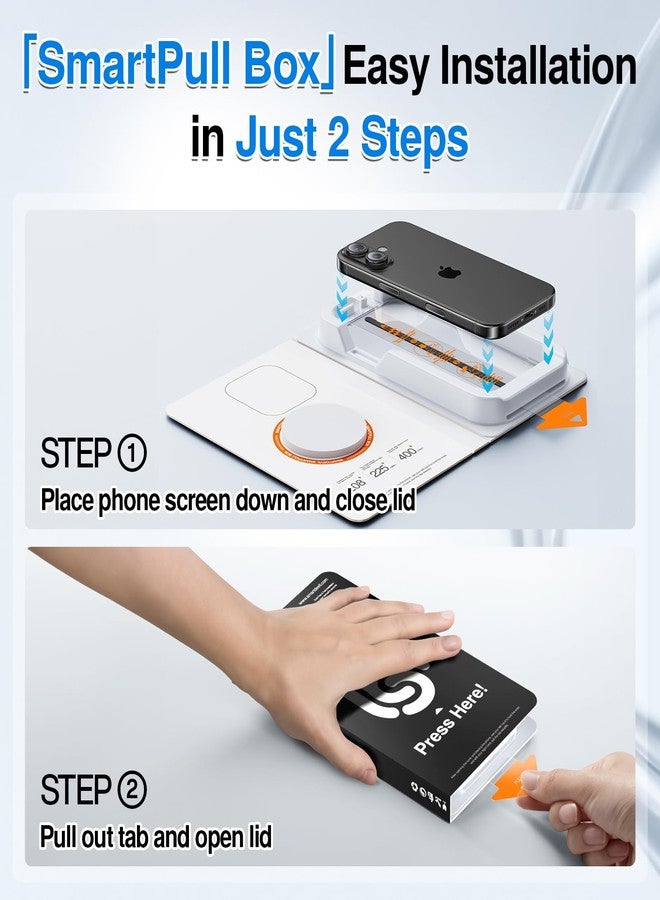 SMARTDEVIL 3 Pack Screen Protector for iPhone 16 (6.1 Inch) Tempered Glass, HD Clear Film, Easy Installation, Dust-Free Box - Image 3