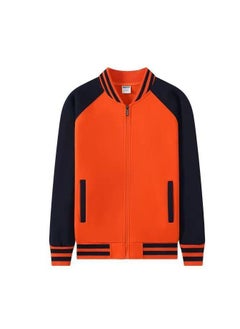 Loquat Autumn And Winter Cashmere And Thick Patchwork Baseball Uniform Jacket 