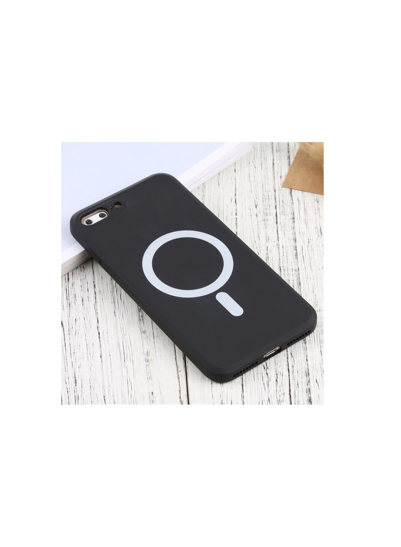 Silicone back cover MagSafe compatible with iPhone 7 plus and 8 plus Black  - Image 1
