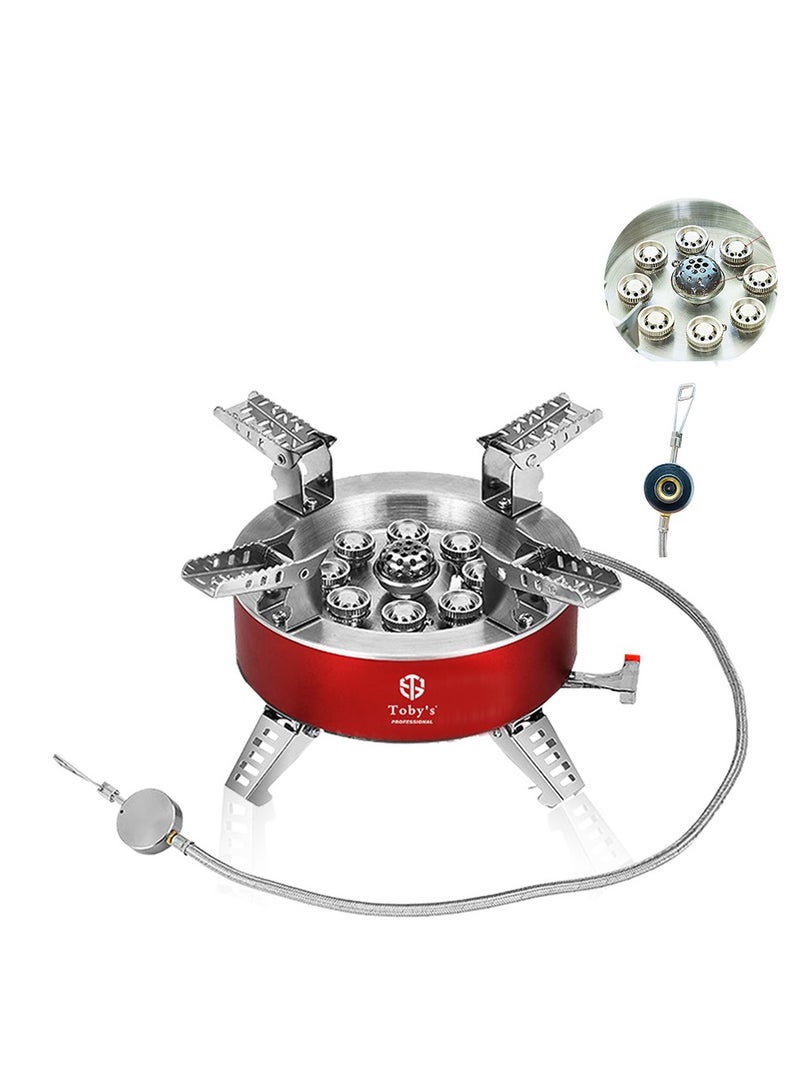 Toby's Tobyâ€™S Portable Alloy Camping Stove With 23800W High Output, Windproof Design & Piezo Ignition + Tobyâ€™S Lightweight Folding Aluminum Camping Table In Green With Adjustable Height - Image 4