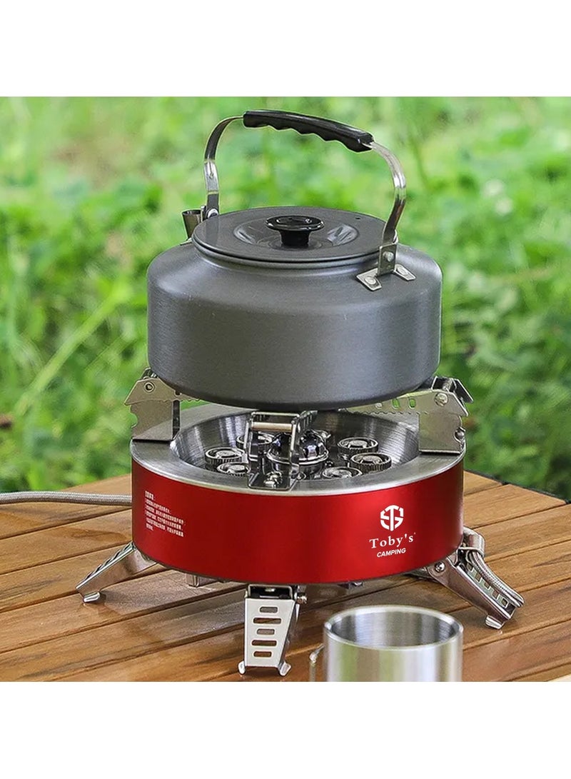 Toby's Tobyâ€™S Portable Alloy Camping Stove With 23800W High Output, Windproof Design & Piezo Ignition + Tobyâ€™S Lightweight Folding Aluminum Camping Table In Green With Adjustable Height - Image 5
