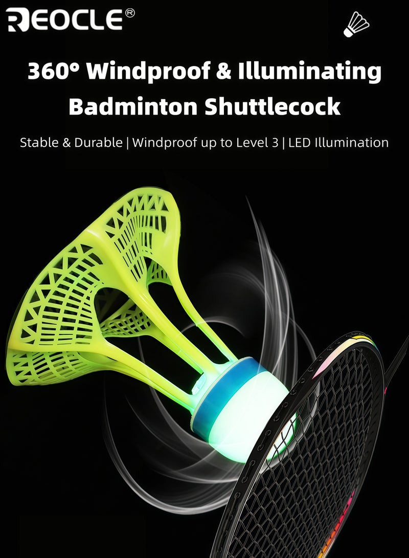 REOCLE 5PCS Windproof Badminton Shuttlecocks with Nylon Material and Wind Resistant Design Durable Sports Birdies with Hit Resistant Feature for Outdoor Practice Training Use - Image 2