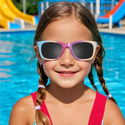 obmwang 3 Pack Kids Sunglasses Girls Princess Glitter Sunglasses for Toddler Girls Cute Glasses UV 400 Protection - Image 5