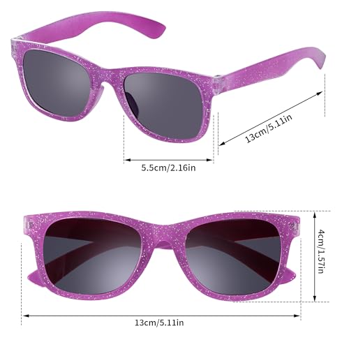 obmwang 3 Pack Kids Sunglasses Girls Princess Glitter Sunglasses for Toddler Girls Cute Glasses UV 400 Protection - Image 2