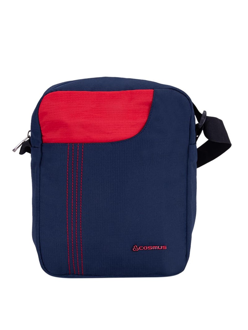 COSMUS Stitchwell Cross Body Sling Bag - Shoulder Side Bag - Multipurpose - 10 Inch Tablet/Ipad Sling Bag (Navy Blue & Red, Men) - Image 1