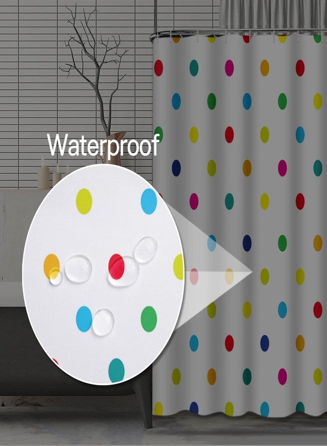 ArtSocket Shower Curtain Geometric Colorful Rainbow Polka Dot Home Bathroom Decor Polyester Fabric Waterproof 72 x 72 Inches Set with Hooks - Image 4