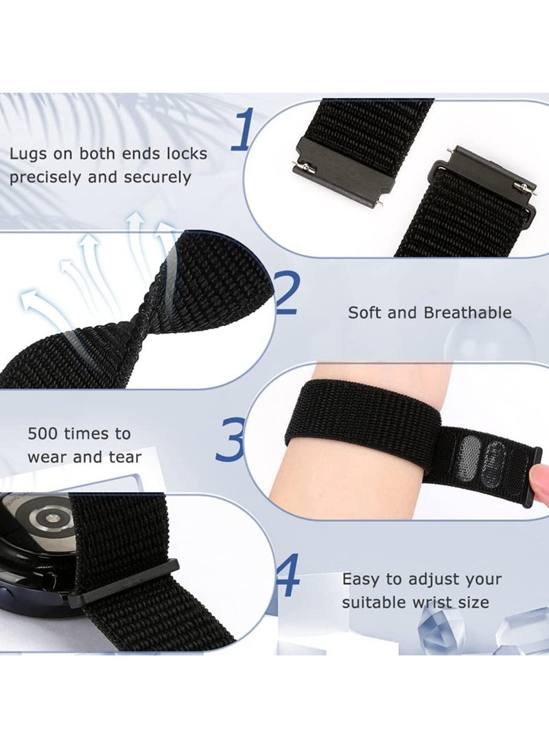 22MM Nylon Strap Replacement for Redmi Watch 5 Active/Lite,Soft Quick Release Watch Band for Huawei Watch GT5/GT4 46mm,Black  - Image 2