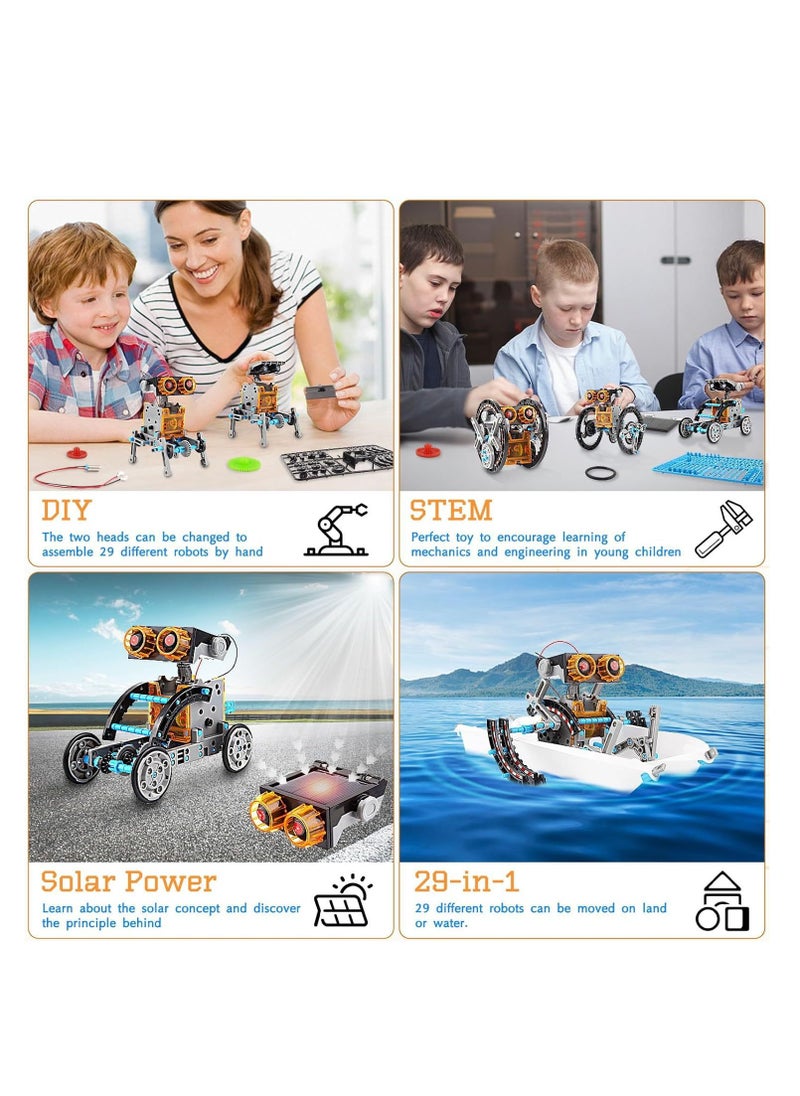 Grey 29-in-1 Solar Robot Kit - 190-Piece STEM Building Science Experiment Set, DIY Solar Powered Engineering Toy for Kids Ages 8 and Up  - Image 3