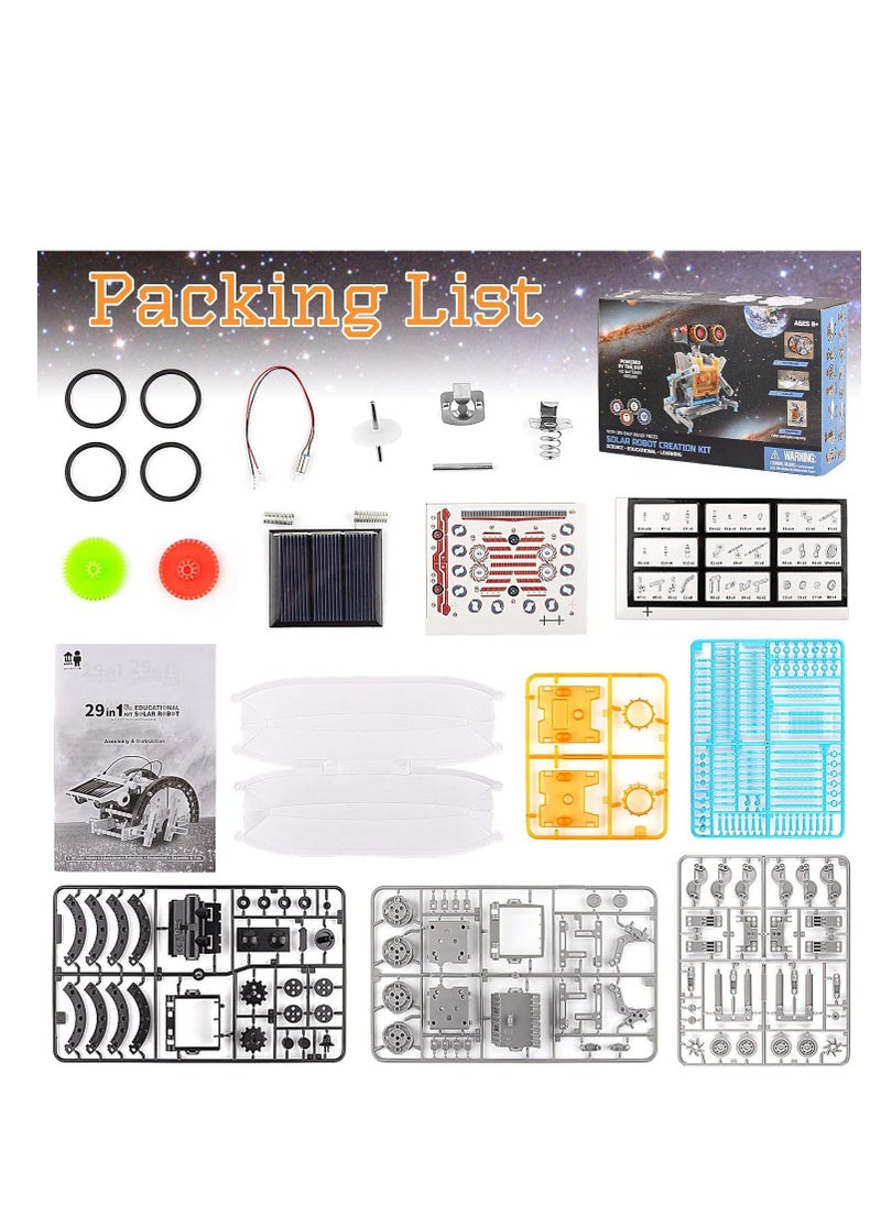 Grey 29-in-1 Solar Robot Kit - 190-Piece STEM Building Science Experiment Set, DIY Solar Powered Engineering Toy for Kids Ages 8 and Up  - Image 5