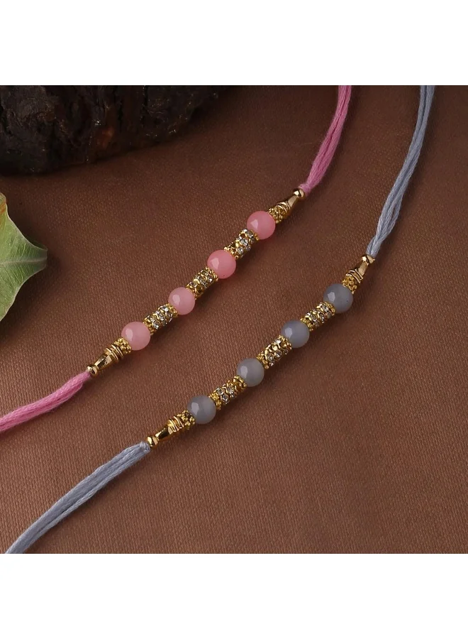 VOYLLA Set Of Two Sterling Rakhi With Roli Chaawal Pack Multicolour
