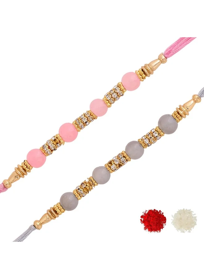 VOYLLA Set Of Two Sterling Rakhi With Roli Chaawal Pack Multicolour