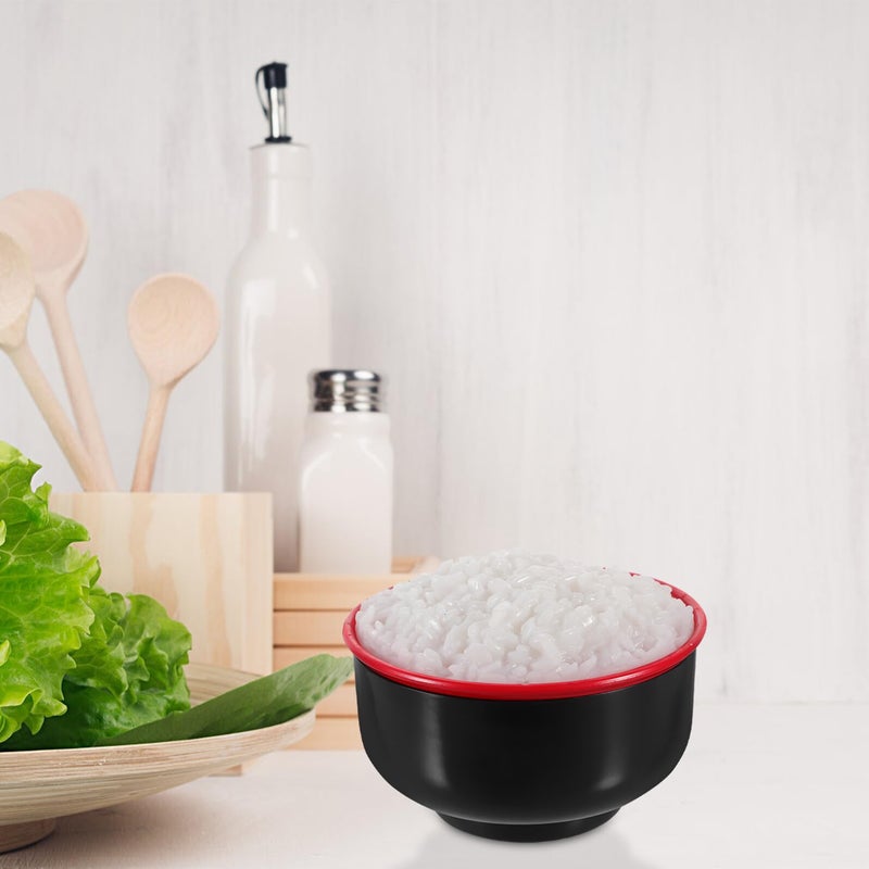 Realistic Artificial Steamed Rice In Black Bowl Kitchen Display Decor Photography Prop - Image 4