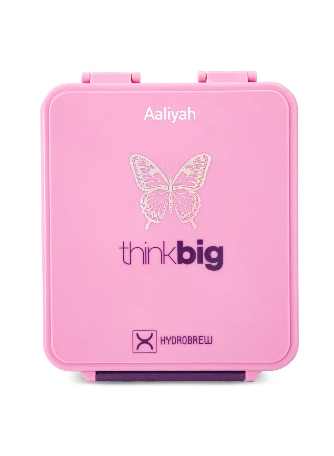 هيدروبرو Hydrobrew Personalized Bento Lunch Box w/Steel Food Jar - ThinkBig Pink