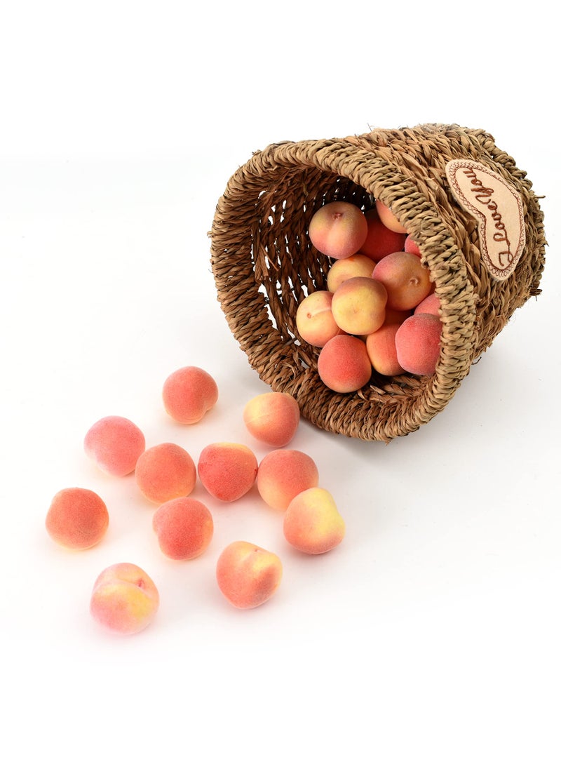 HAIOPS HAIOPS 20PCS Mini Artificial Peach Fake Fruit Lifelike Peach for Home Kitchen D?cor  Photo Props  - Image 1