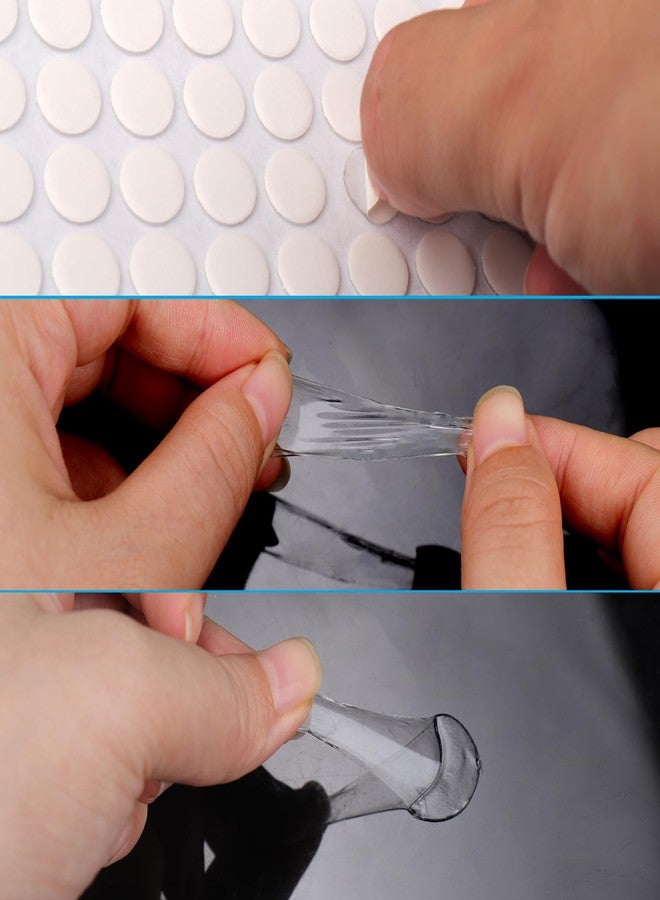 BUSOHA 350 Pieces Double Sided Adhesive Dots Transparent Removable Self Adhesive Round Acrylic No Trace Sticky Clay Waterproof Dot Stickers for Wall Hanging Festival Decoration (10mm) - Image 3