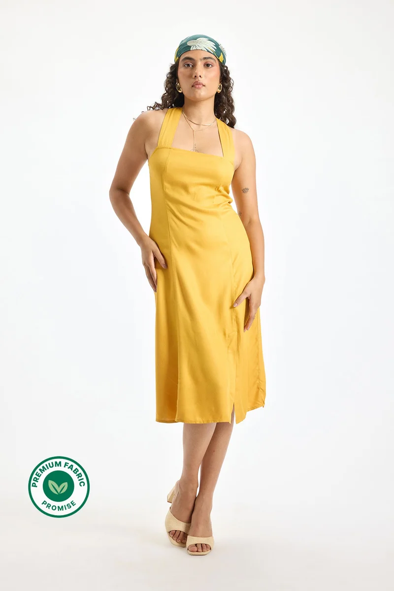 فيرجيو Sleeveless Halter Midi Dress
