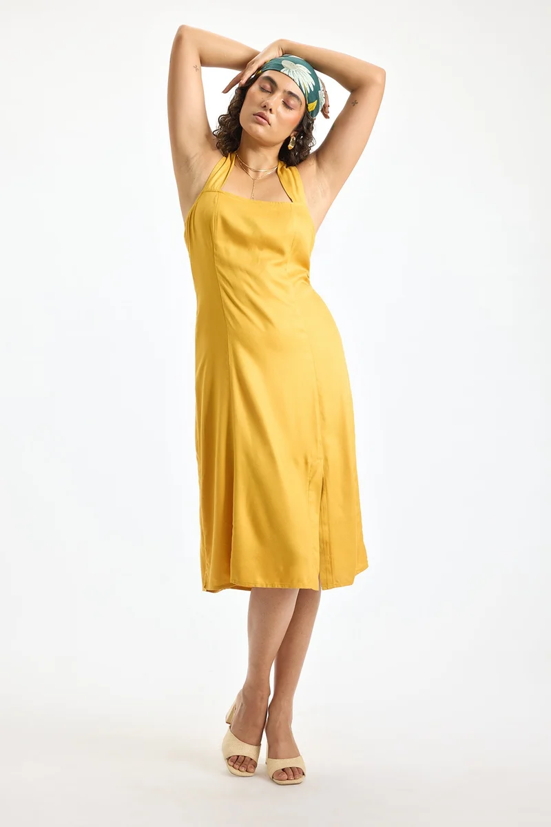 Virgio Sleeveless Halter Midi Dress