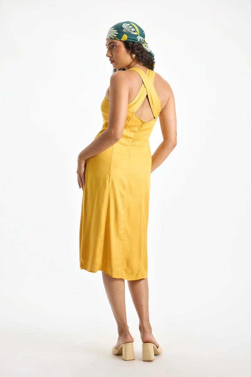 Virgio Sleeveless Halter Midi Dress