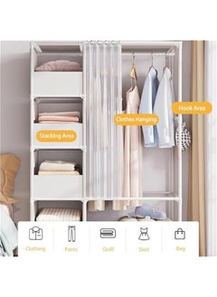 HOOKOR Clothes Rack, Clothing Rack with Storage Bag, Garment Rack, Non-woven Shelves for Shoes, Clothes Rack for Bedroom, Hallway, Entryway (28-08)  - Image 2