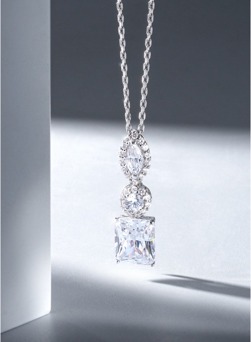 AWNL Lunar Elegance Women's Necklace - Pendant with CZ Diamond and Sterling Silver, Middle East Exclusive Collection - Image 3
