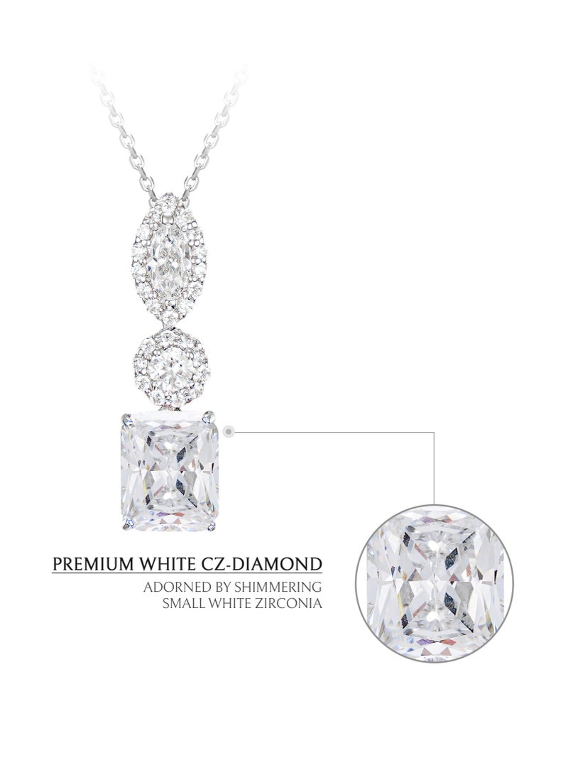 AWNL Lunar Elegance Women's Necklace - Pendant with CZ Diamond and Sterling Silver, Middle East Exclusive Collection - Image 4