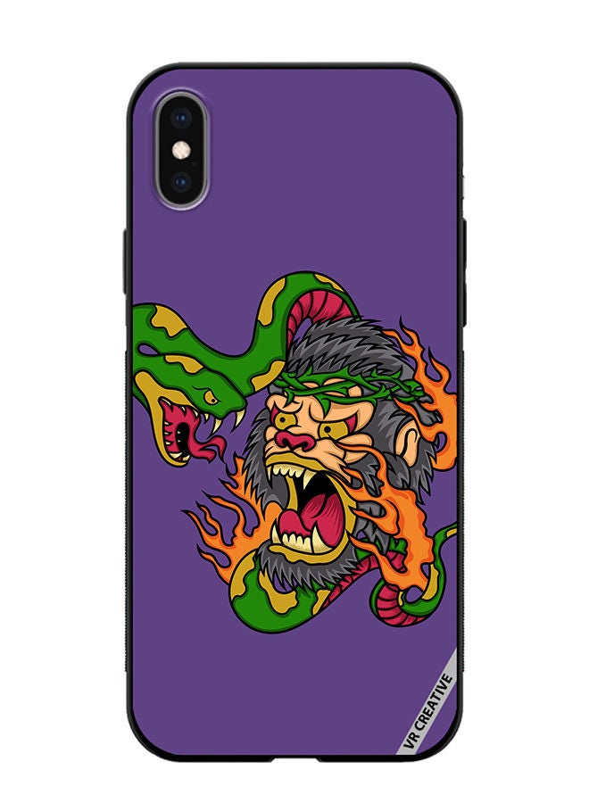 VR CREATIVE Protective Case Cover For Apple iPhone X/XS King Kong Vs Snake Design Multicolour - Image 1