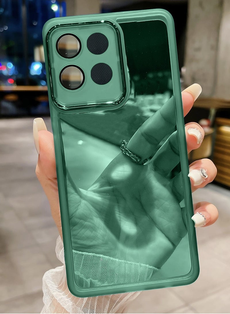 Wtech Motorola Moto G56 5G 2025 Soft Transparent TPU Camera Protection Silicone Ultra Thin Phone Stylish Electroplated Camera Border Back Case Cover - Dark Green - Image 2