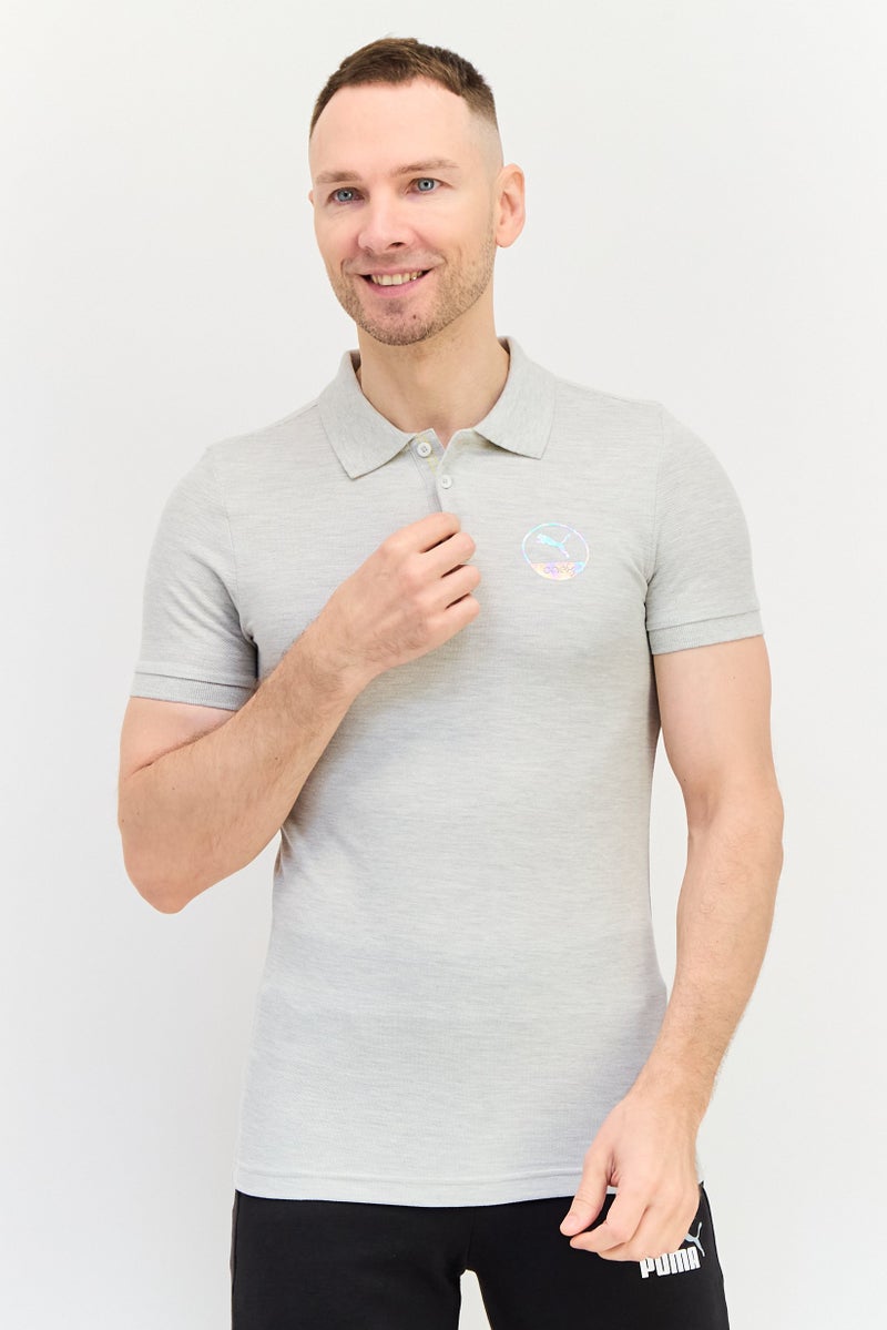 PUMA Men Sportswear Fit Short Sleeve Outdoor Polo, Grey - Image 1