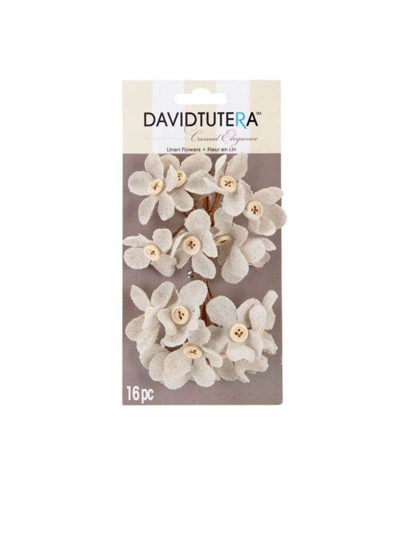 ديفيد توتيرا مركز زر زهرة الكتان كريم - Image 2