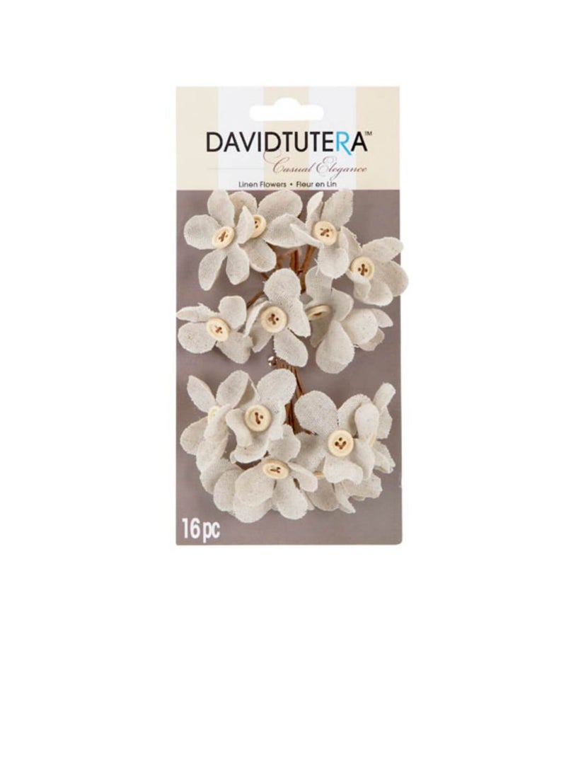 ديفيد توتيرا مركز زر زهرة الكتان كريم - Image 3