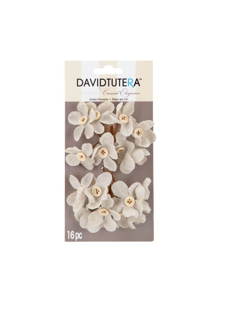 ديفيد توتيرا مركز زر زهرة الكتان كريم - Image 1