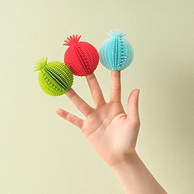 Spike Silicone Fidget Sensory Balls Stress Relief Anti-Anxiety Toys for School, Home & Work - 3 Pack Multicolor Set - Image 2