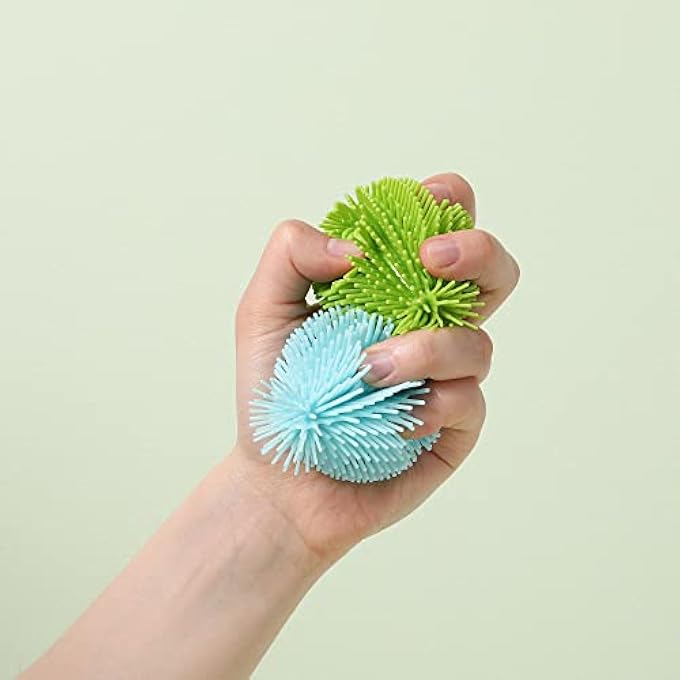 Spike Silicone Fidget Sensory Balls Stress Relief Anti-Anxiety Toys for School, Home & Work - 3 Pack Multicolor Set - Image 3