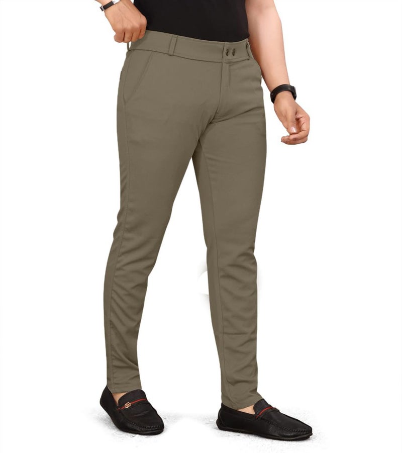 HARSHAD KUMAR & CO Men's Formal Trouser with Lycra, Plus Size (in, Numeric, 40, Regular, Khakhi) - Image 3