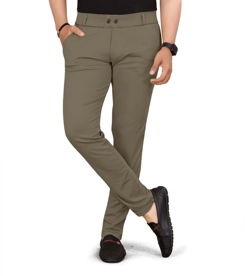 HARSHAD KUMAR & CO Men's Formal Trouser with Lycra, Plus Size (in, Numeric, 40, Regular, Khakhi) - Image 4