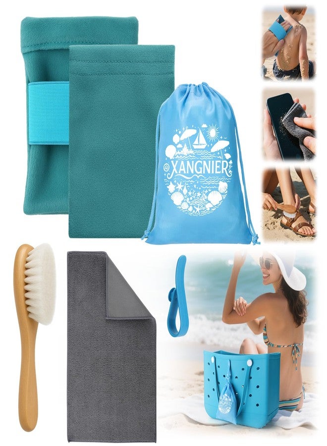 XANGNIER Sand Remover Brush Kits for Beach,Beach Vacation Essentials for Kids Women,Beach Accessories Must Haves for Summer Trip Camping Necessities&Supplies-with Hooks to Hang on The Bogg Bag,6pcs - Image 1