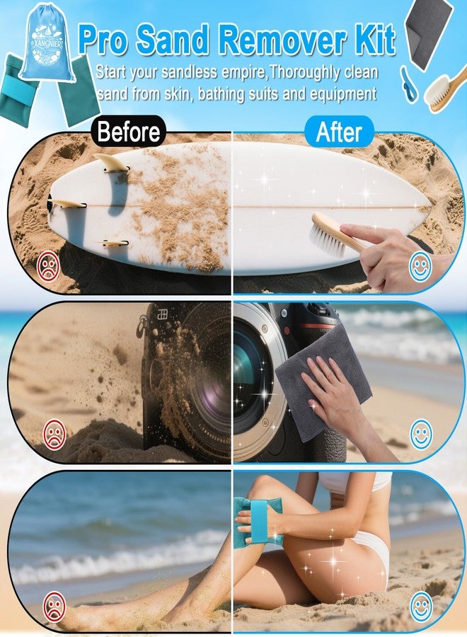 XANGNIER Sand Remover Brush Kits for Beach,Beach Vacation Essentials for Kids Women,Beach Accessories Must Haves for Summer Trip Camping Necessities&Supplies-with Hooks to Hang on The Bogg Bag,6pcs - Image 2
