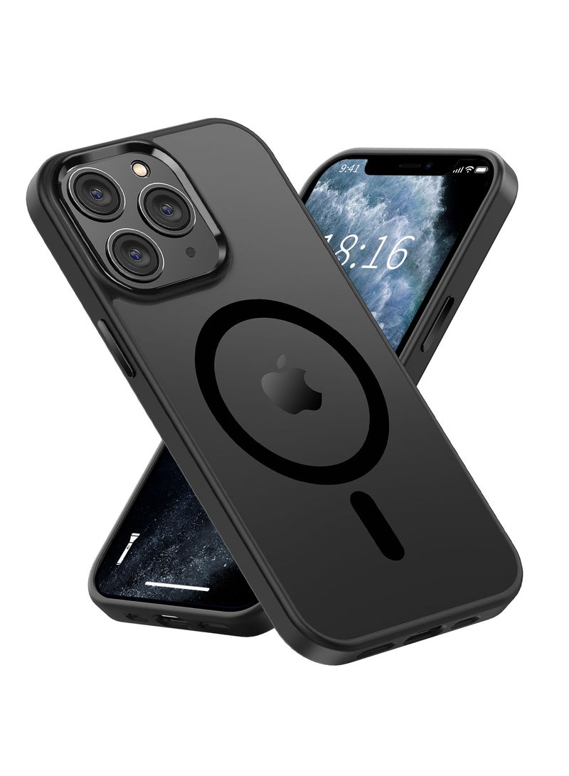 INFOSUN iPhone 11 Pro MagSafe Case Cover Slim thin Anti-Yellow Shockproof Protection Hard Scratch-Resistant Back Grade Clear Case for Apple iPhone 11 Pro 5.8 inch - Black - Image 1
