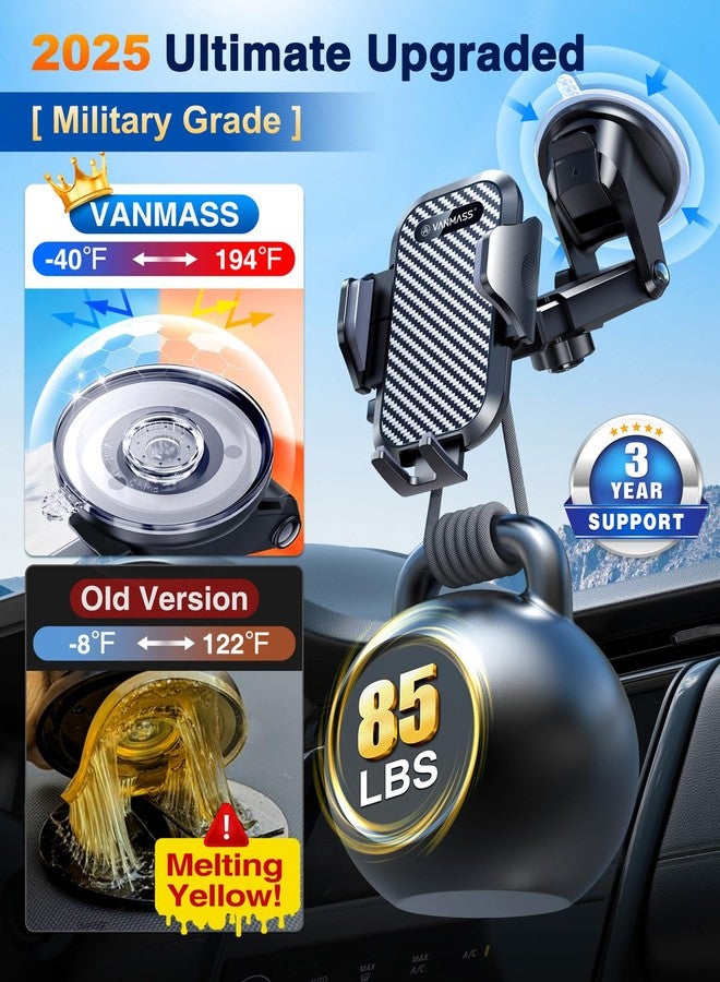 VANMASS Car Phone Holder 2025 Ultimate Military-Grade Phone Holder for Your Car Windshield Dashboard【Newest Best Strongest】 Cell Phone Car Mount with Patent & Safety Certs for iPhone Samsung Android - Image 3