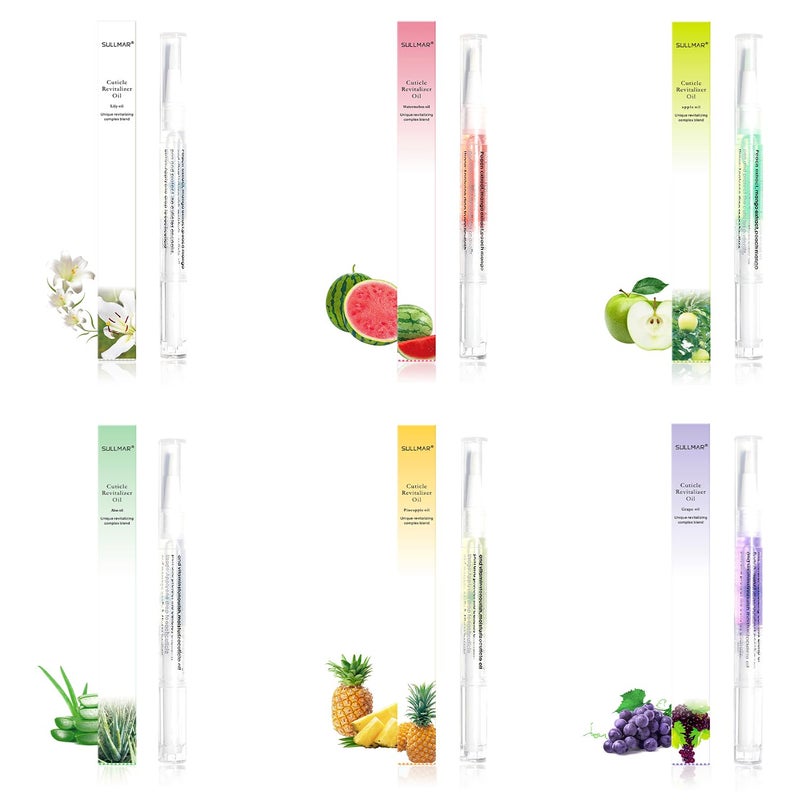 Cuticle Oil Pen Sweet Almond Nail Growth Serum and Repair Treatment Hydrating Oil for Dry Cuticles and Skin Cuticle Buddy Revitalize Nails with Radiant Nail Growth Oil 6pcs pens