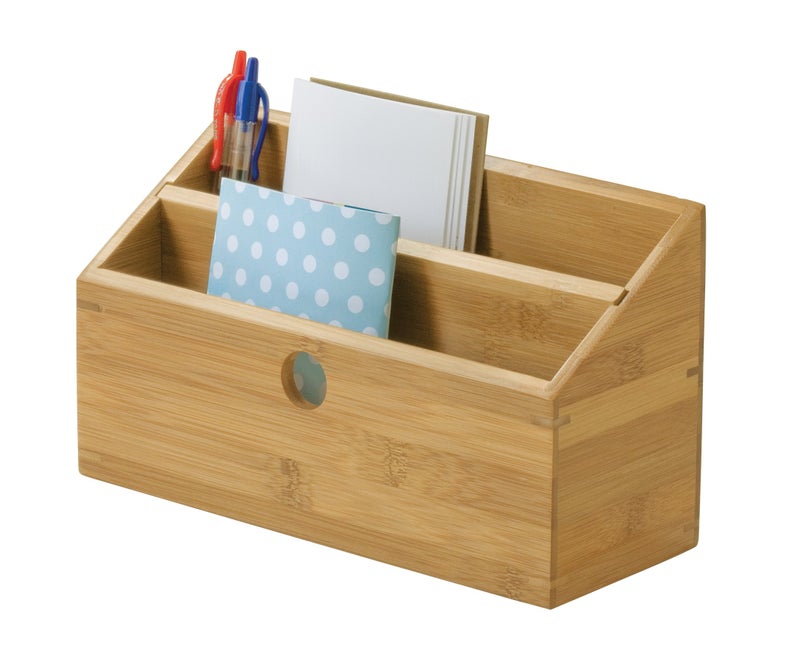 Lipper International 808 Bamboo Wood 2-Slot Office Supply Desk Organizer, 10 3/4" x 4 1/8" x 6" - Image 3