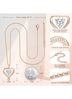 Zifeel Infinity Heart Pendant 925 Sterling Silver, Rose Gold Birthstone Necklace  - Image 5