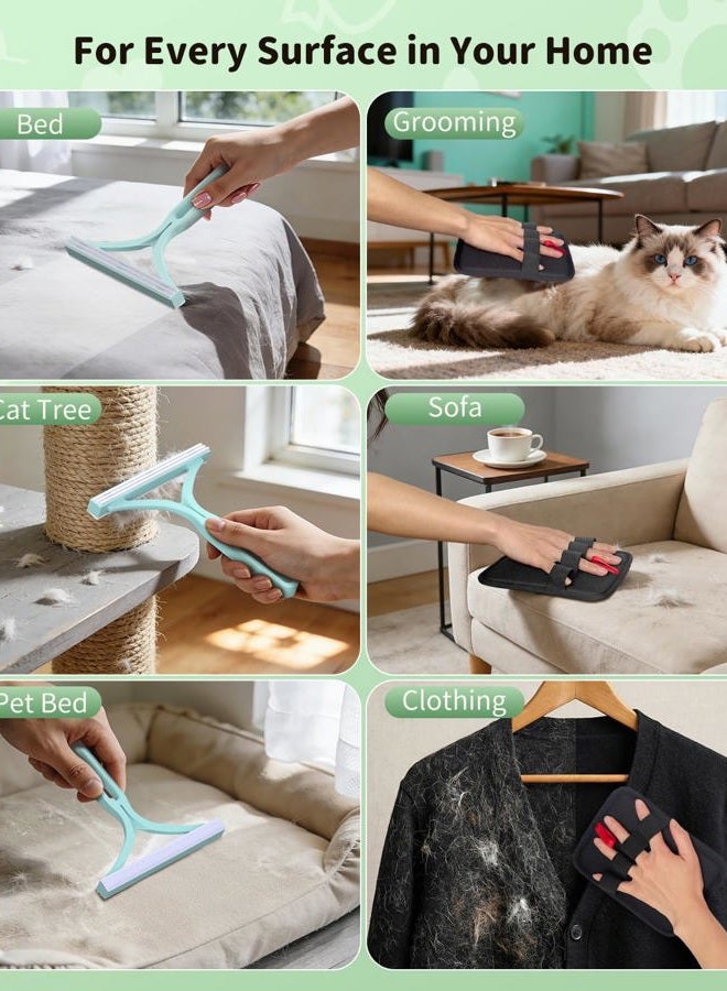 TIKIWIK Carpet Rake for Pet Hair Removal with Extra-Long and Thickened Brush, 3-Pack Pet Hair Removal Tool, 54" Adjustable Long Handle, Cat and Dog Hair Remover for Carpets, Sofa, Clothes, Couch and Stairs - Image 5
