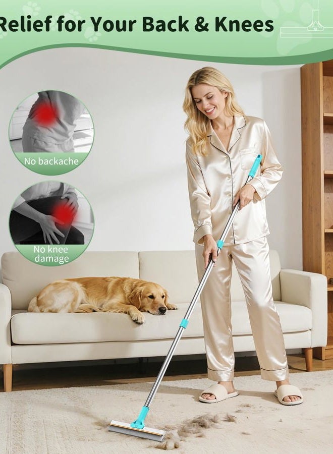 TIKIWIK Carpet Rake for Pet Hair Removal with Extra-Long and Thickened Brush, 3-Pack Pet Hair Removal Tool, 54" Adjustable Long Handle, Cat and Dog Hair Remover for Carpets, Sofa, Clothes, Couch and Stairs - Image 3