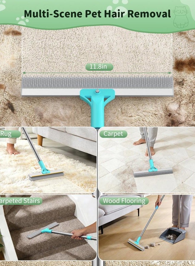 TIKIWIK Carpet Rake for Pet Hair Removal with Extra-Long and Thickened Brush, 3-Pack Pet Hair Removal Tool, 54" Adjustable Long Handle, Cat and Dog Hair Remover for Carpets, Sofa, Clothes, Couch and Stairs - Image 4